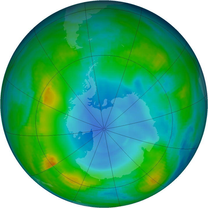 Antarctic ozone map for 25 May 1983
